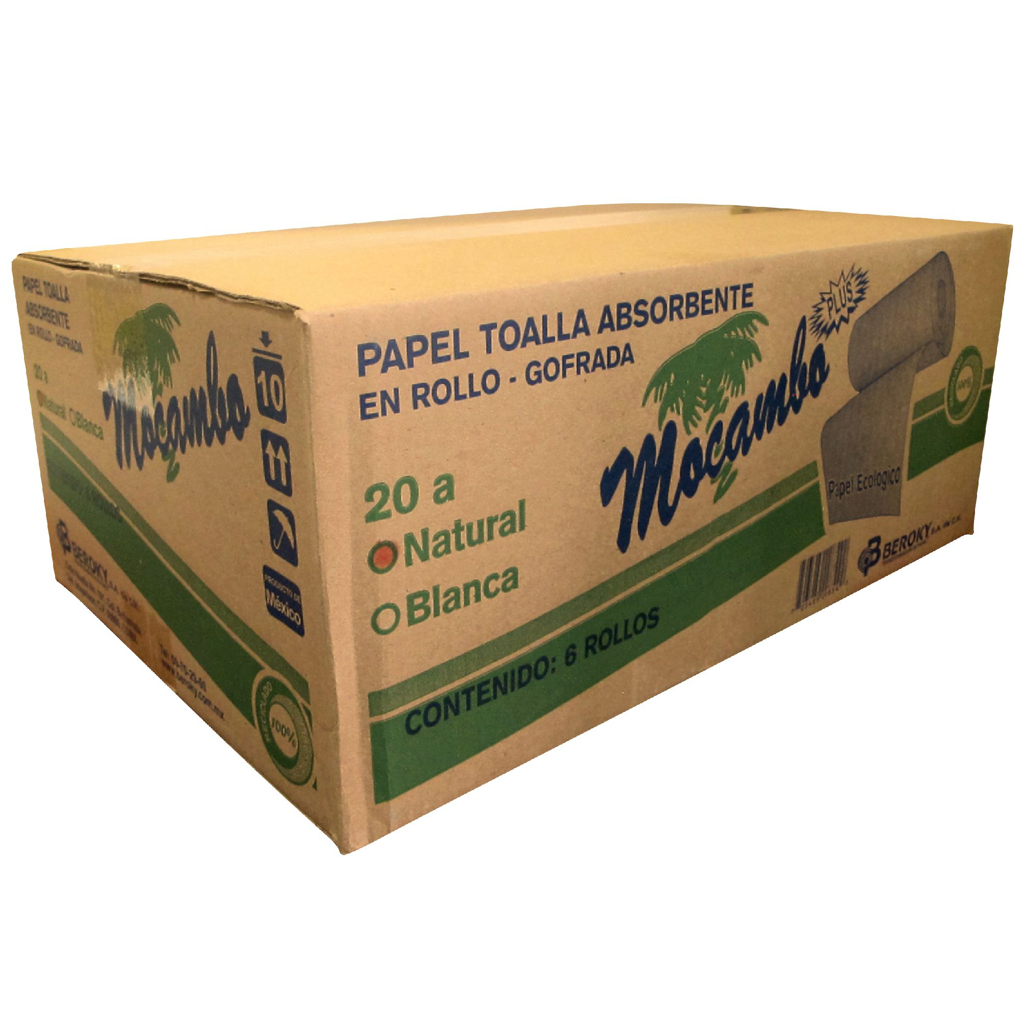 Toalla en rollo Mocambo de 160m. c/6 rollos