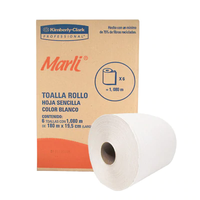 Toalla en rollo Marli de 180 mts con 6 rollos